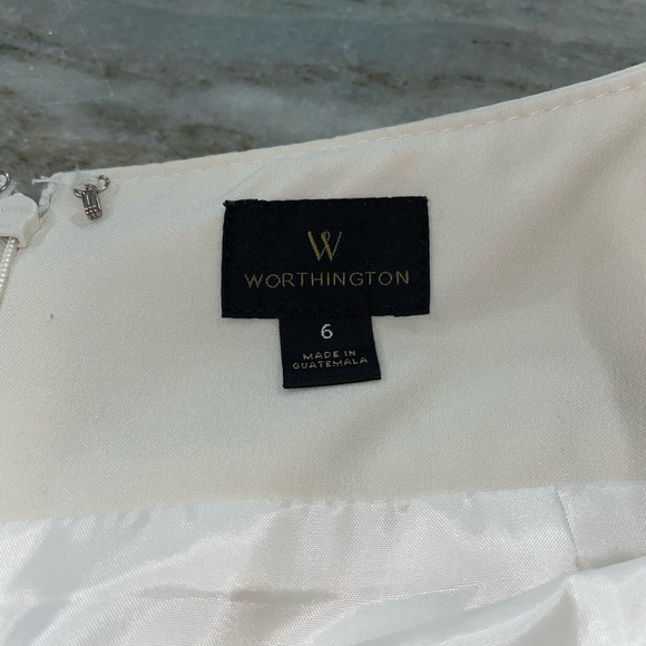 $15 Skirts-Worthington Women’s Cream Skirt, Style 1411273P, Size 6 - Picture 4 of 6